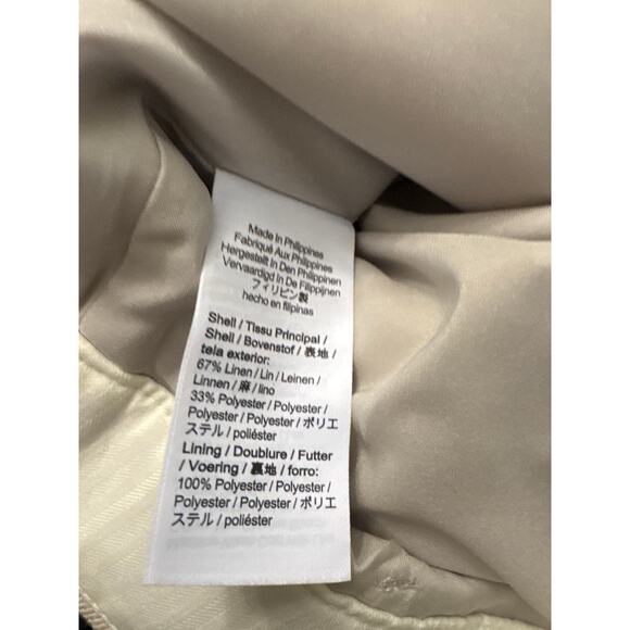 NWT J CREW Sydney Flax Beige Linen Blend Wide Leg Flat Front Trouser Pants Sz 18 - Picture 5 of 5